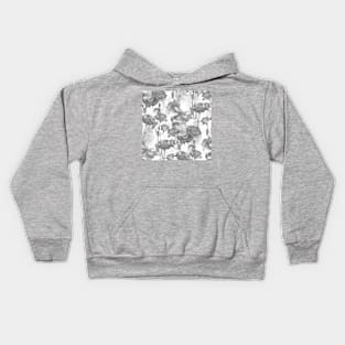 Light Gray Watercolor Floral Kids Hoodie